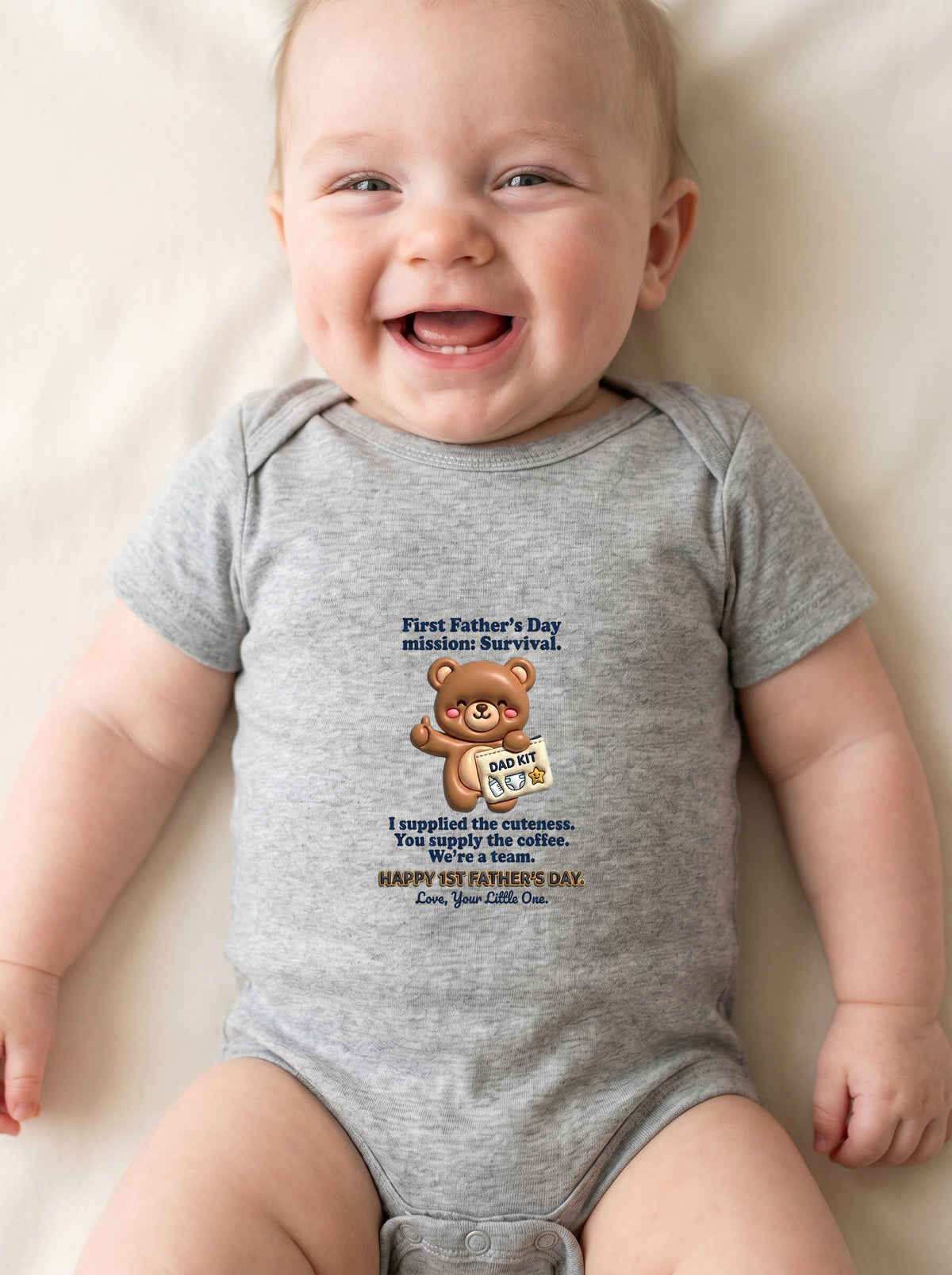 TotKind - CF3 H21 Drop Imperative Tail  Otter With Heart-Peb - Baby Onesie - 20052026