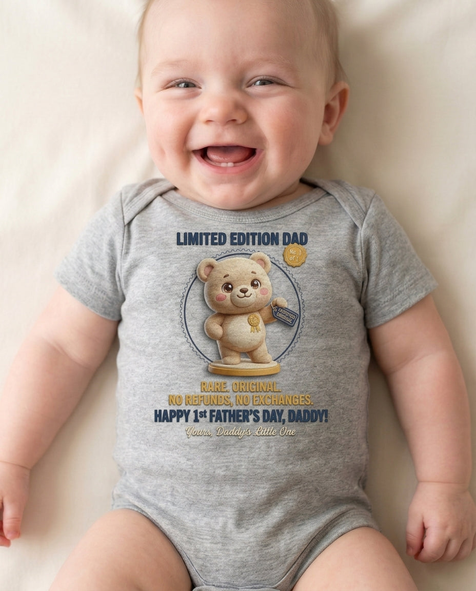 TotKind - Limited Edition Dad Collectible Stamp Bear - Baby Onesie