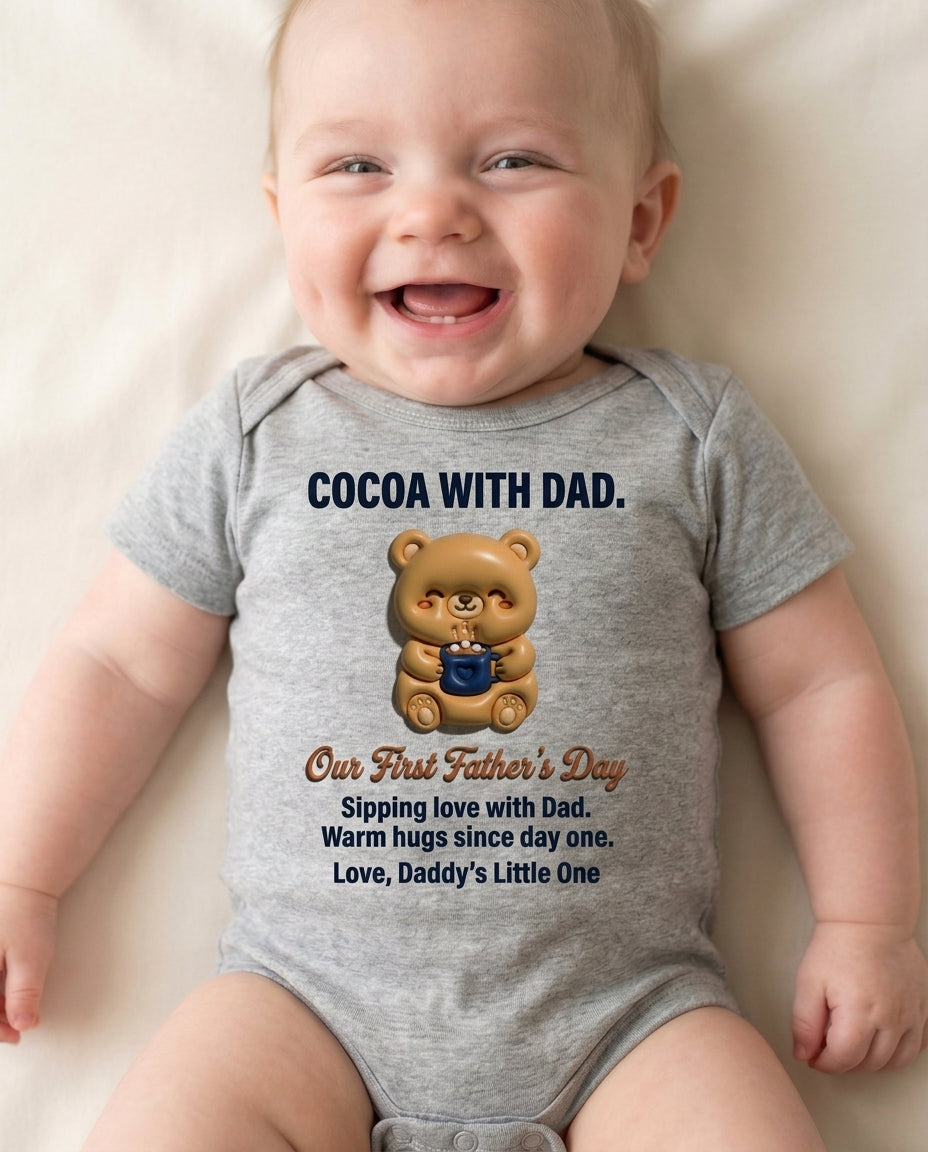 TotKind - Cocoa Mug Bear  Our First Fathers Day - Baby Onesie - 11052026