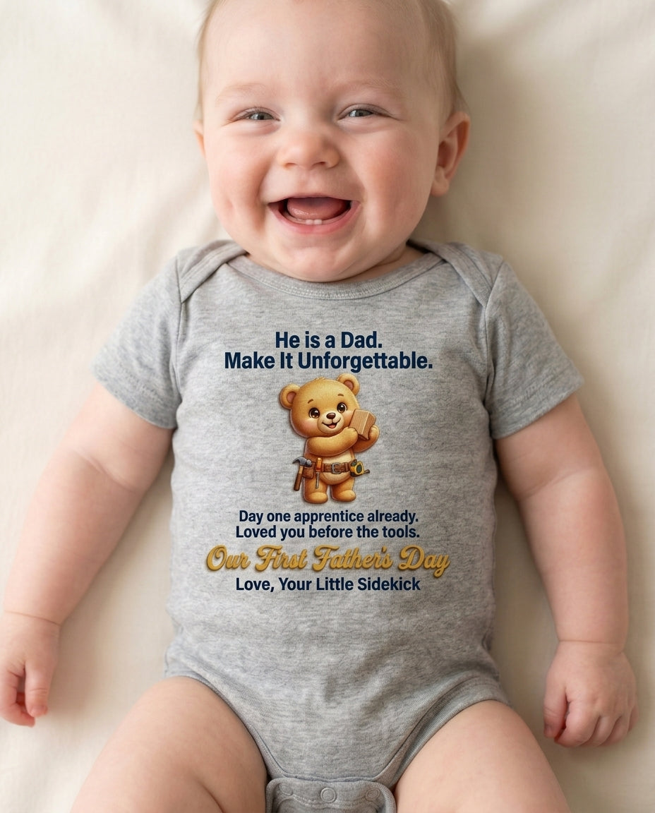 TotKind - H10 Apprentice Tool-Belt Bear  Make It Unforgettab - Baby Onesie - 13052026