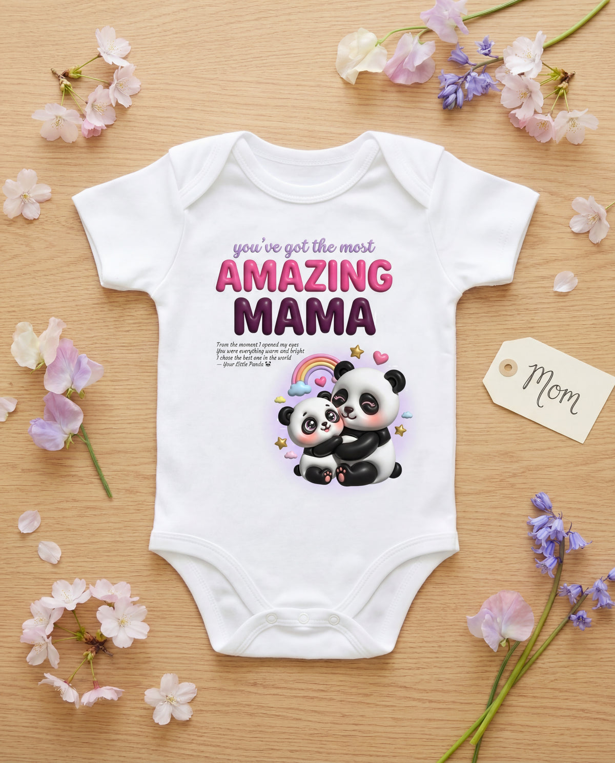 Panda Amazing Mama Baby Onesie