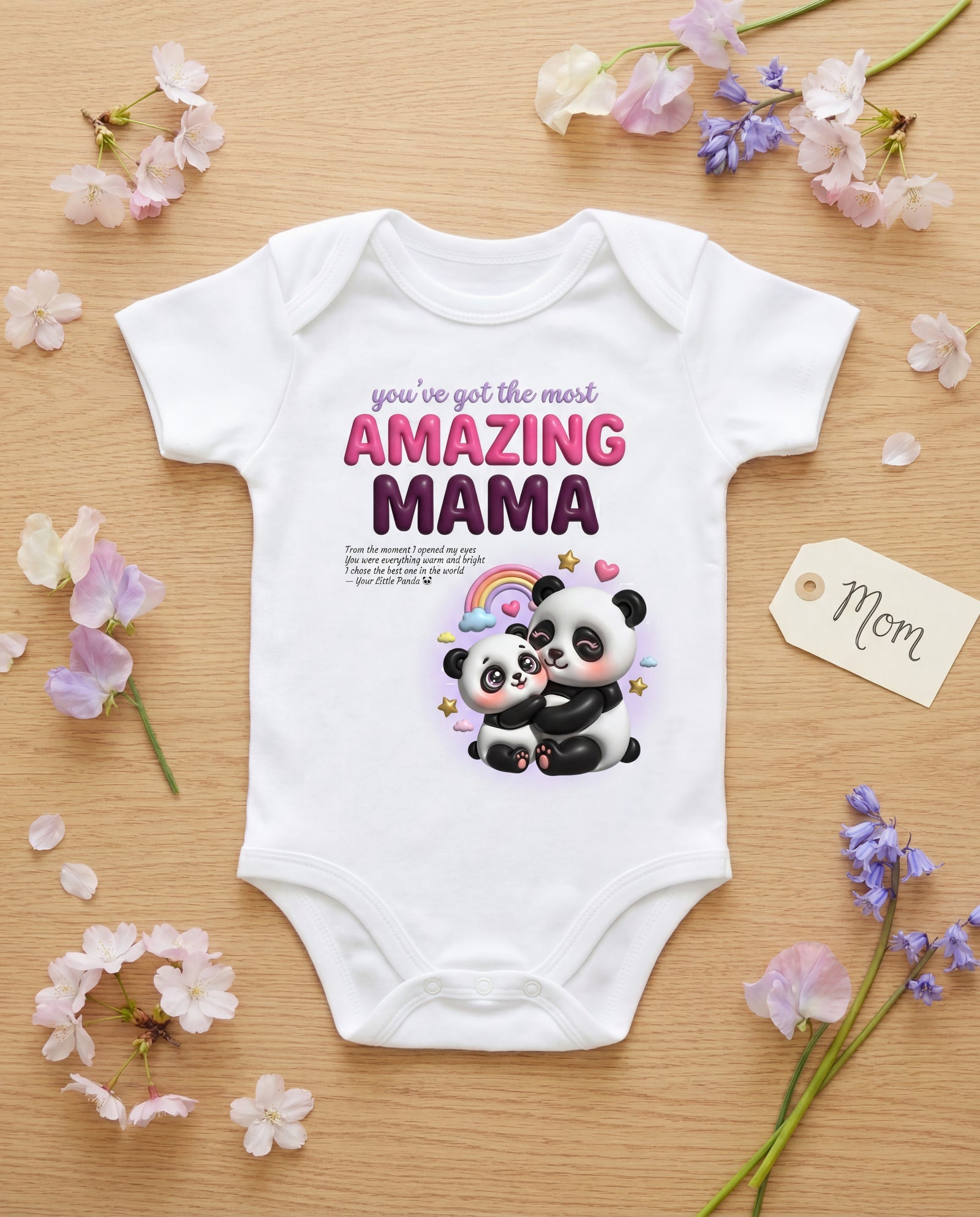 Panda Amazing Mama Baby Onesie
