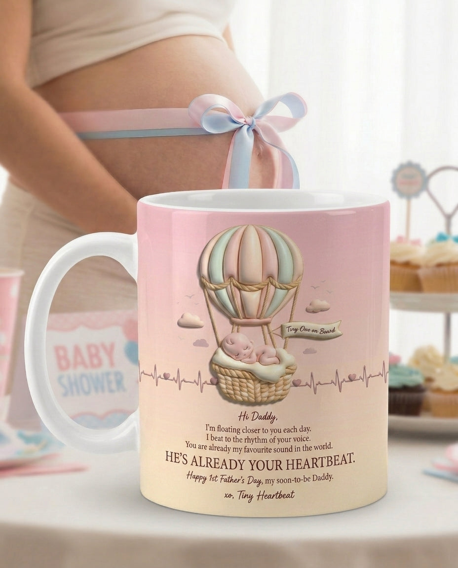 TotKind - NEW2 Pastel Hot Air Balloon Cradle Bump Mug with H - Mug - 20052026