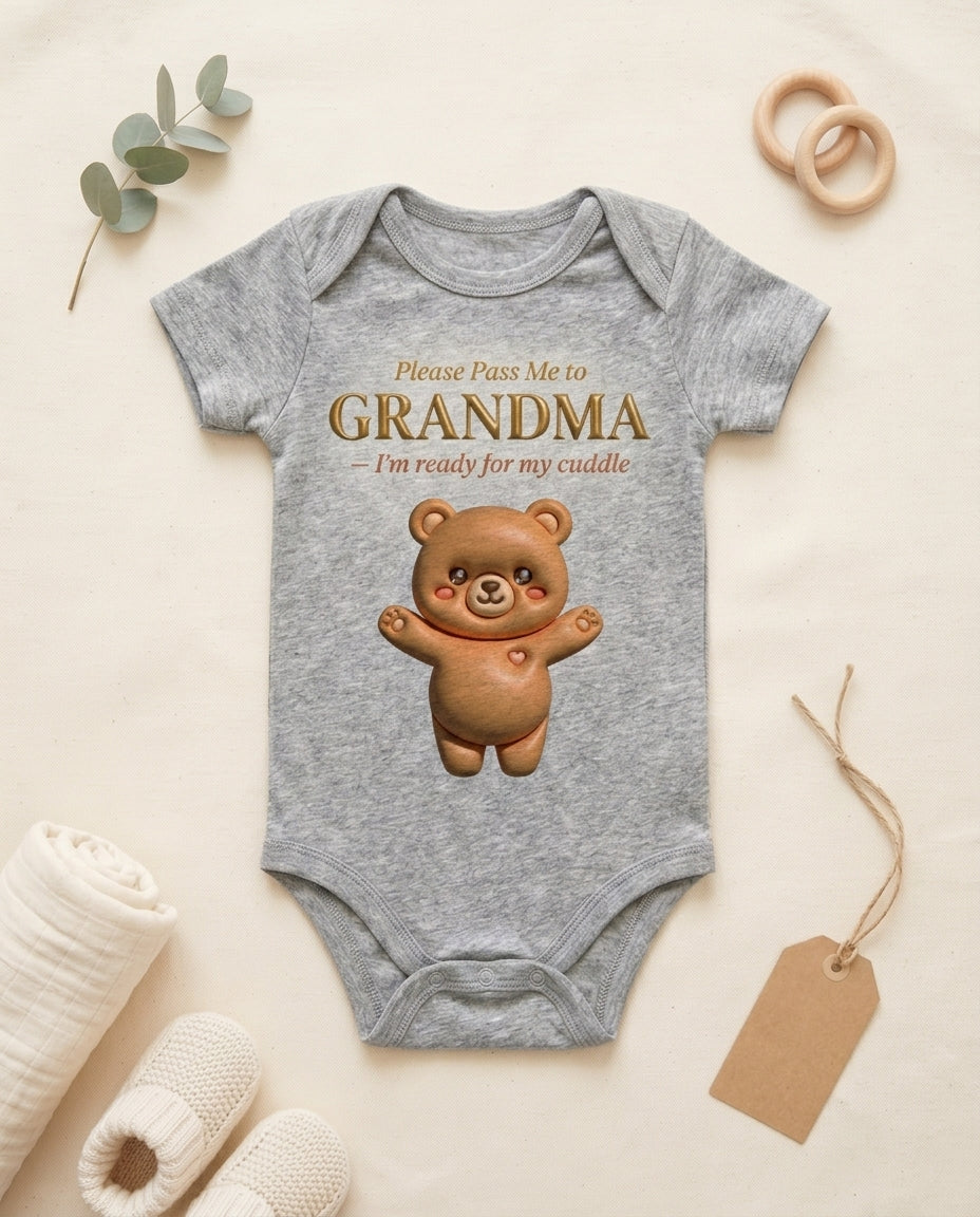 TotKind - Bear Pass Me To Grandma - Baby Onesie