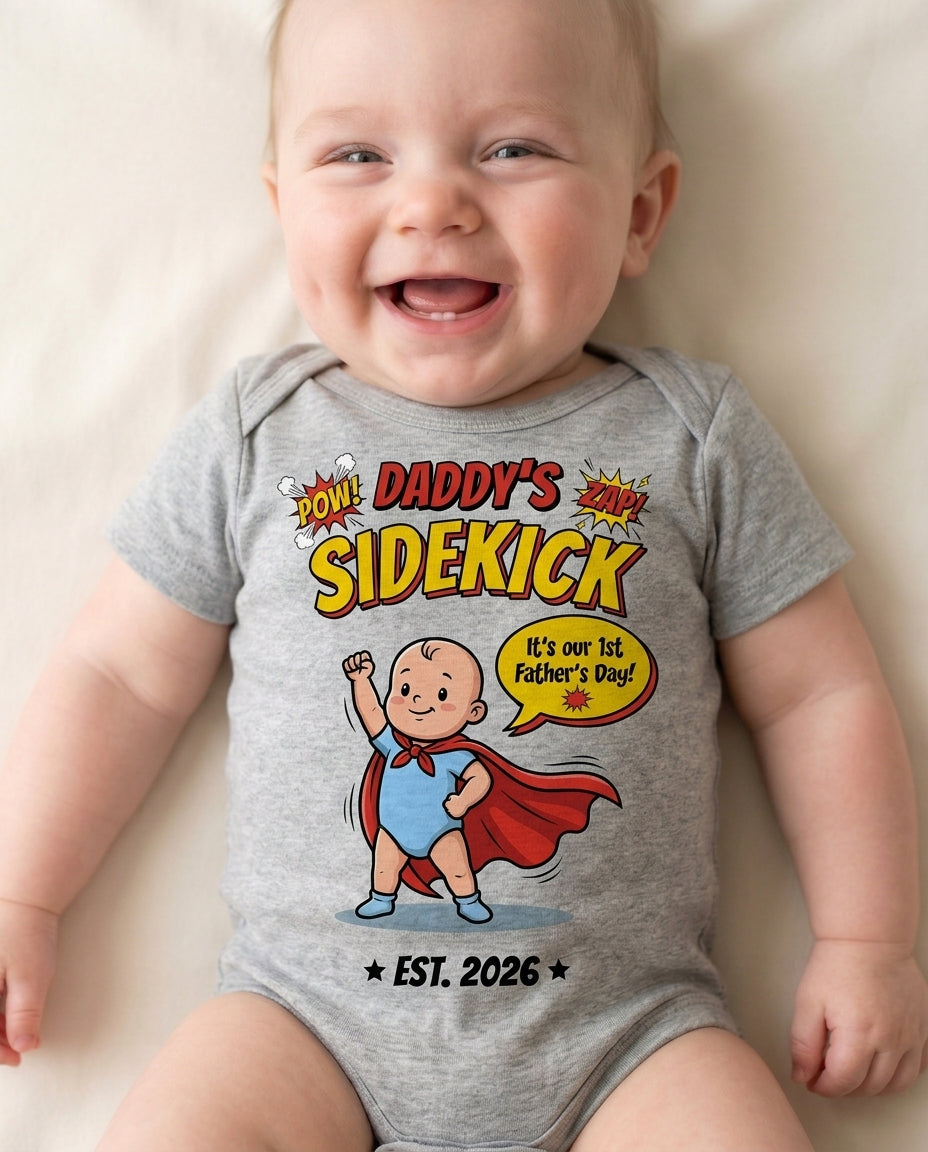 TotKind - Daddy Sidekick Hero - Baby Onesie