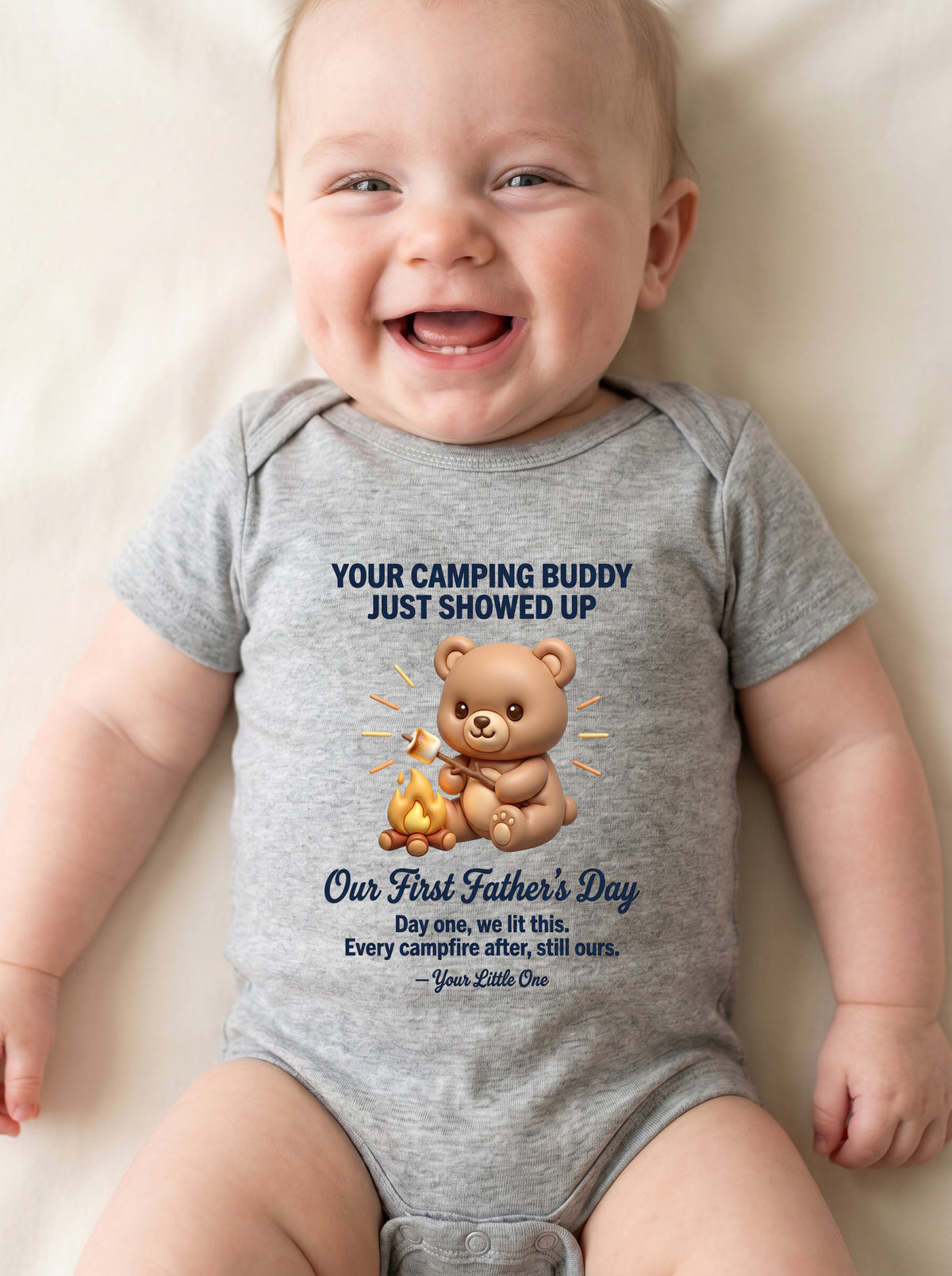 TotKind - NEW Campfire Buddy Bear Our First - Baby Onesie - 21052026