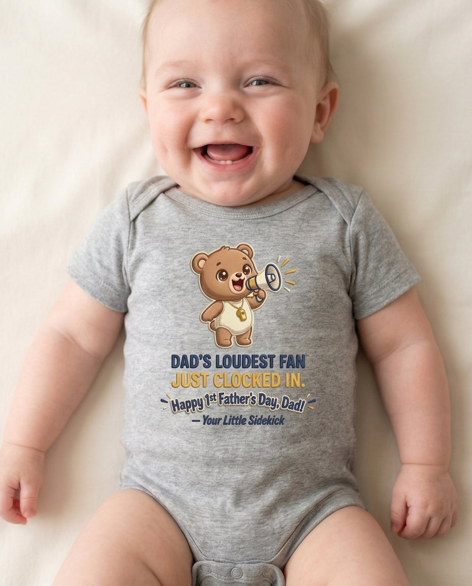 TotKind - Loudest Fan Just Clocked In - Baby Onesie