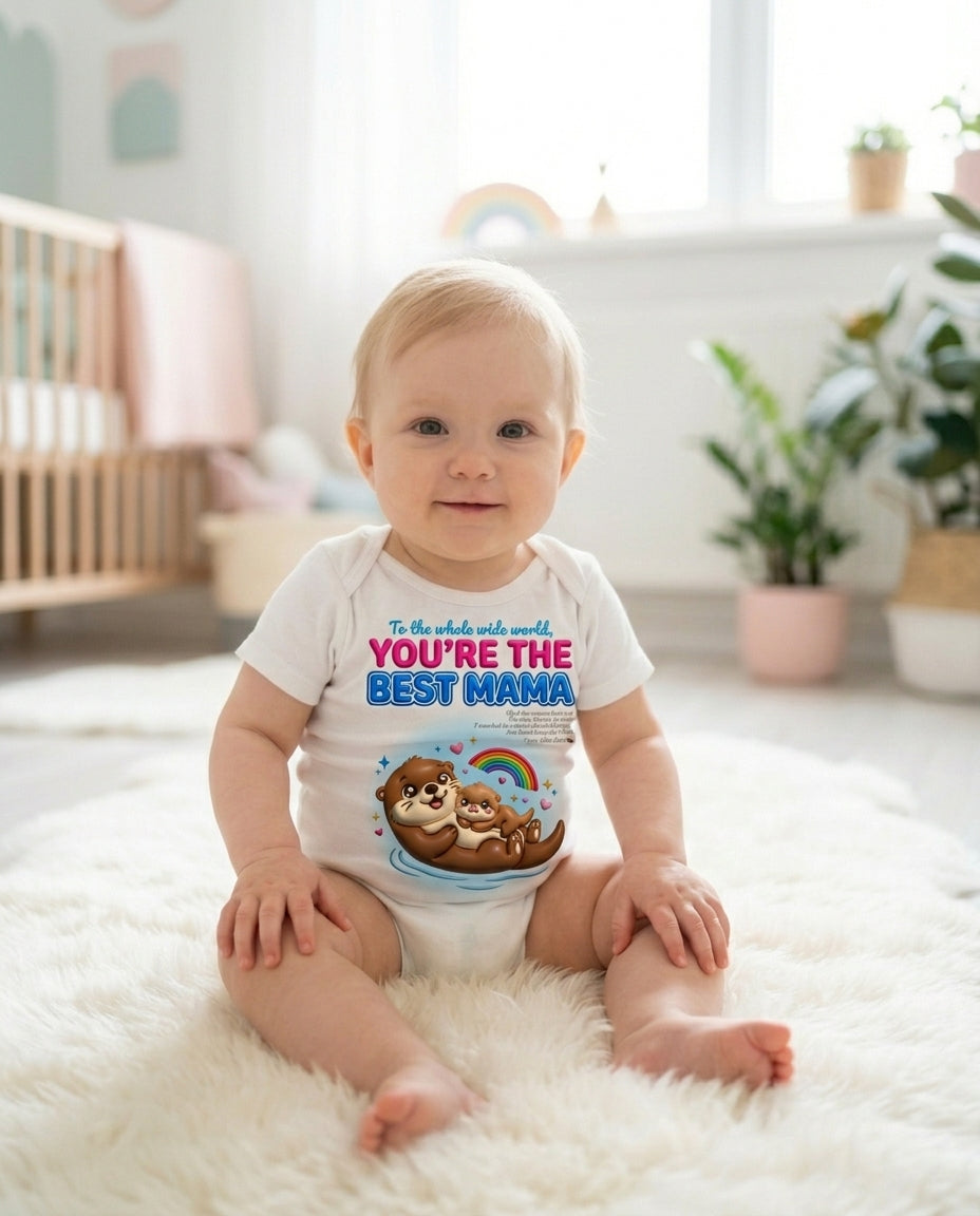 Otter You're the Best Mama Baby Onesie