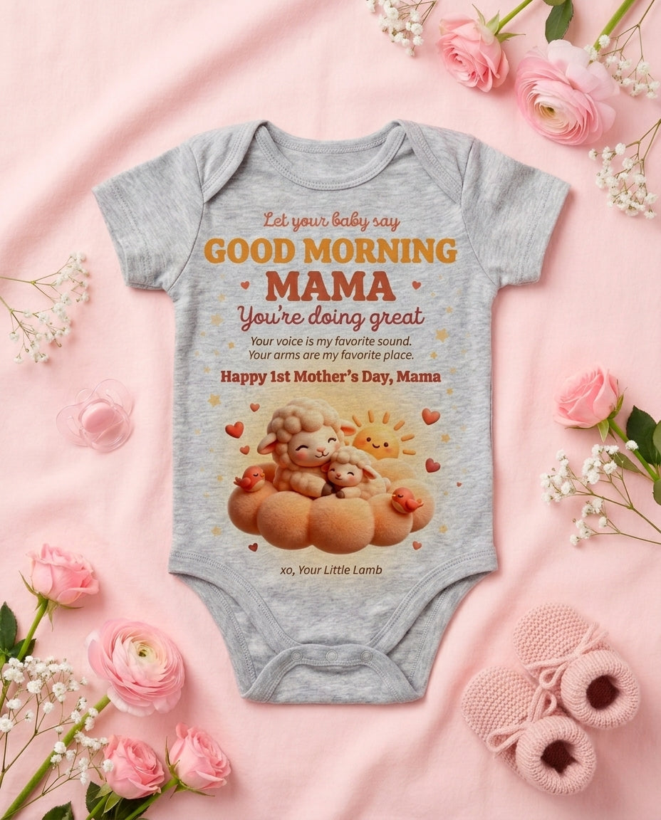 TotKind - Lamb Good Morning Mama - Baby Onesie