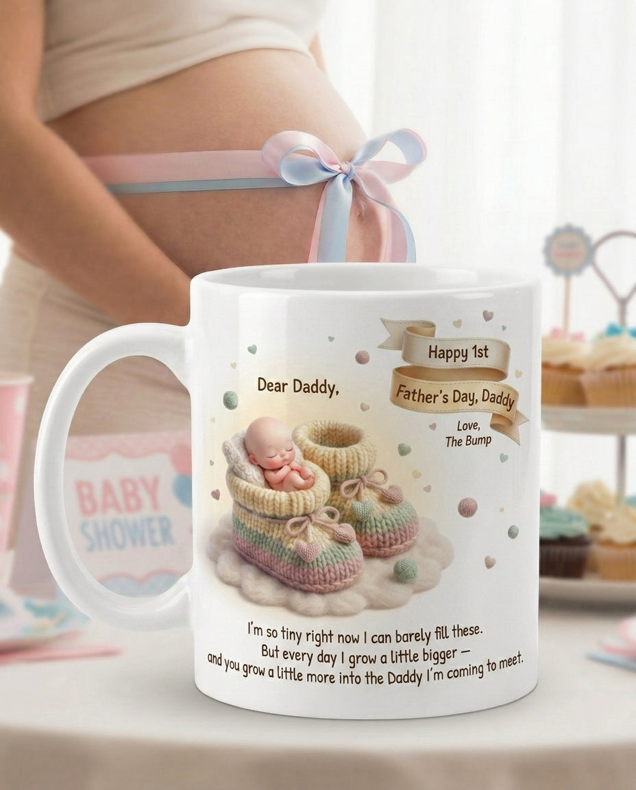 TotKind - NEW1 Tiny Crochet Booties Womb-Vessel Bump Mug - Mug - 22052026