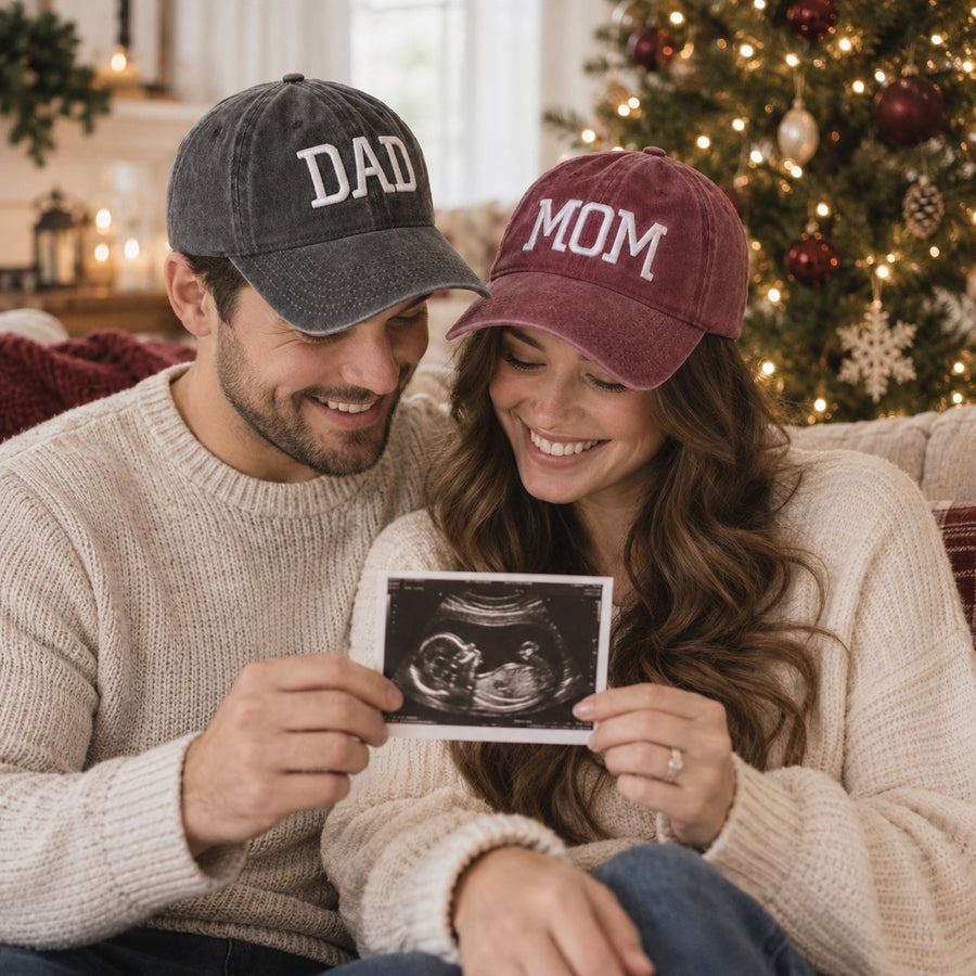 Mom & Dad Embroidered Cap Set