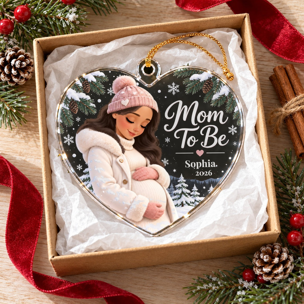Mom-to-Be Heart Ornament