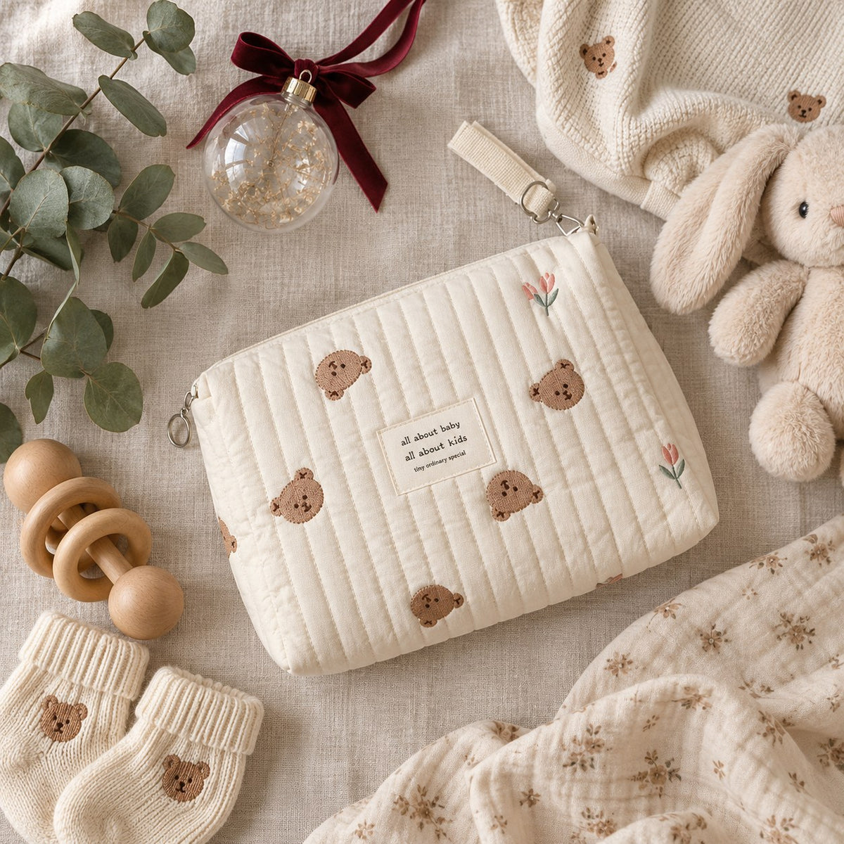 Mommy Hospital Bag Pouch — flat lay