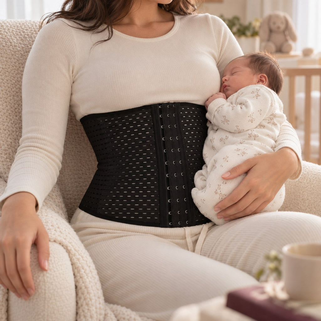 Postpartum Belly Support Wrap — in use
