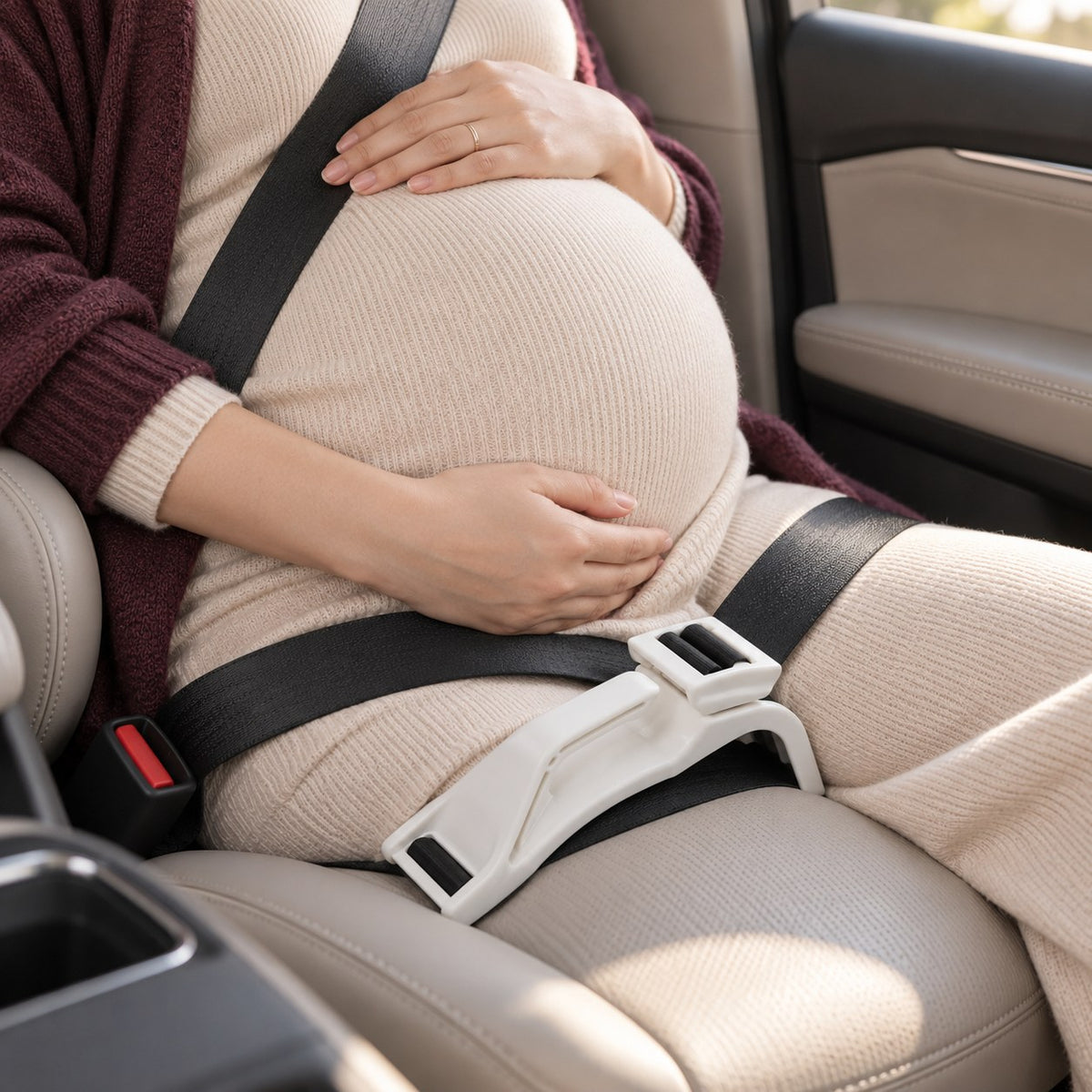 Pregnancy Seat Belt Adjuster — in use
