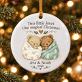 Twin Teddy Ornament — personalized Christmas ornament
