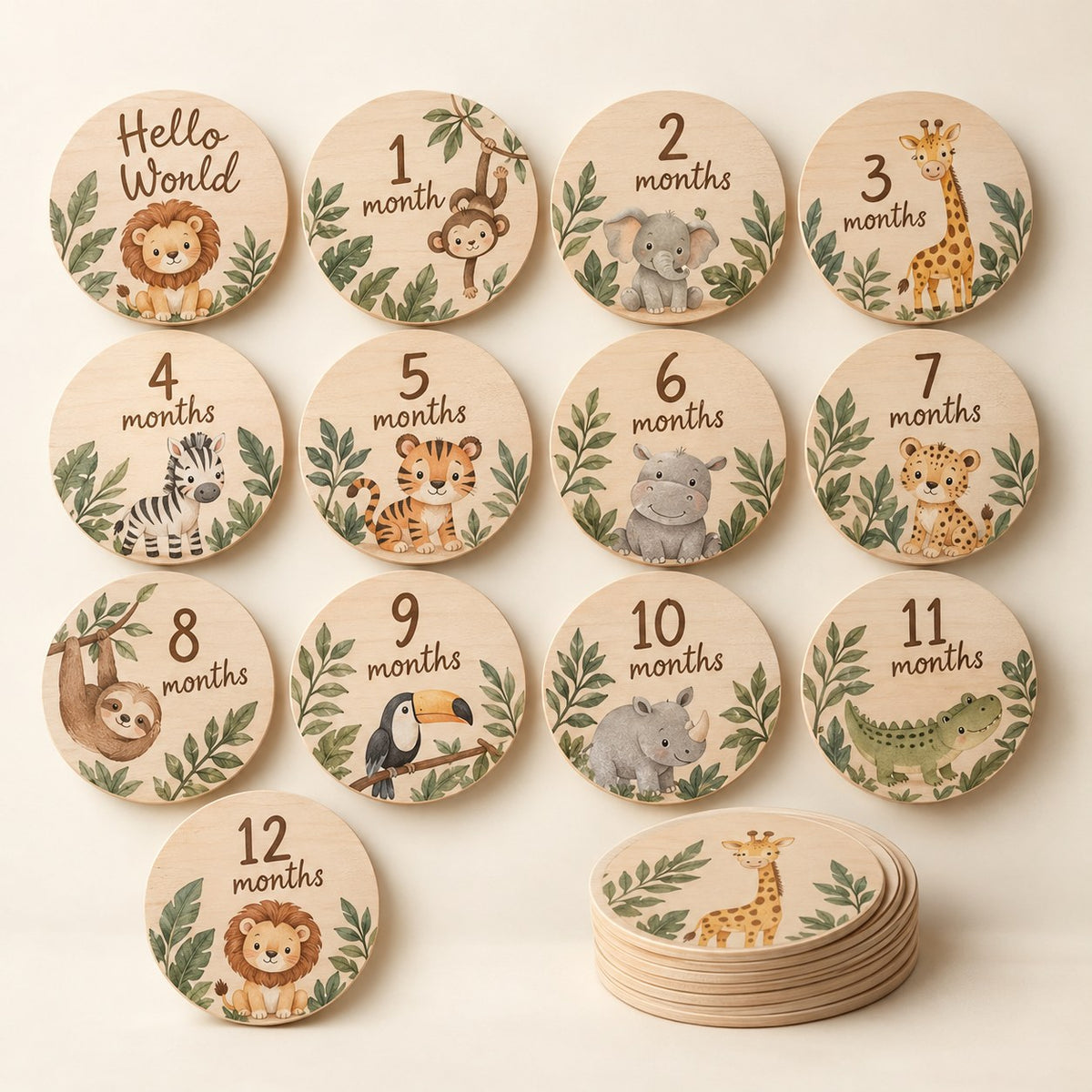 Wooden Baby Milestone Cards