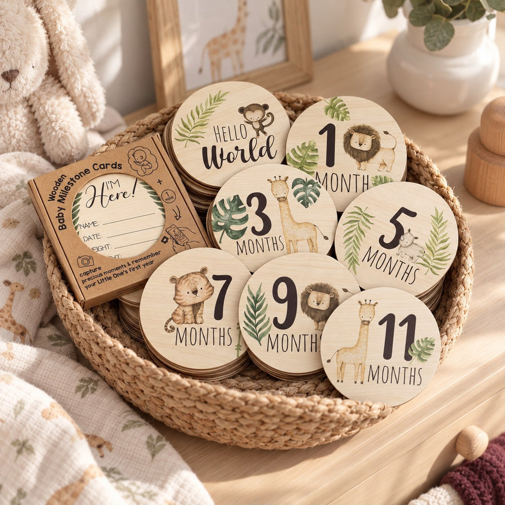 Wooden Baby Milestone Cards — at Christmas