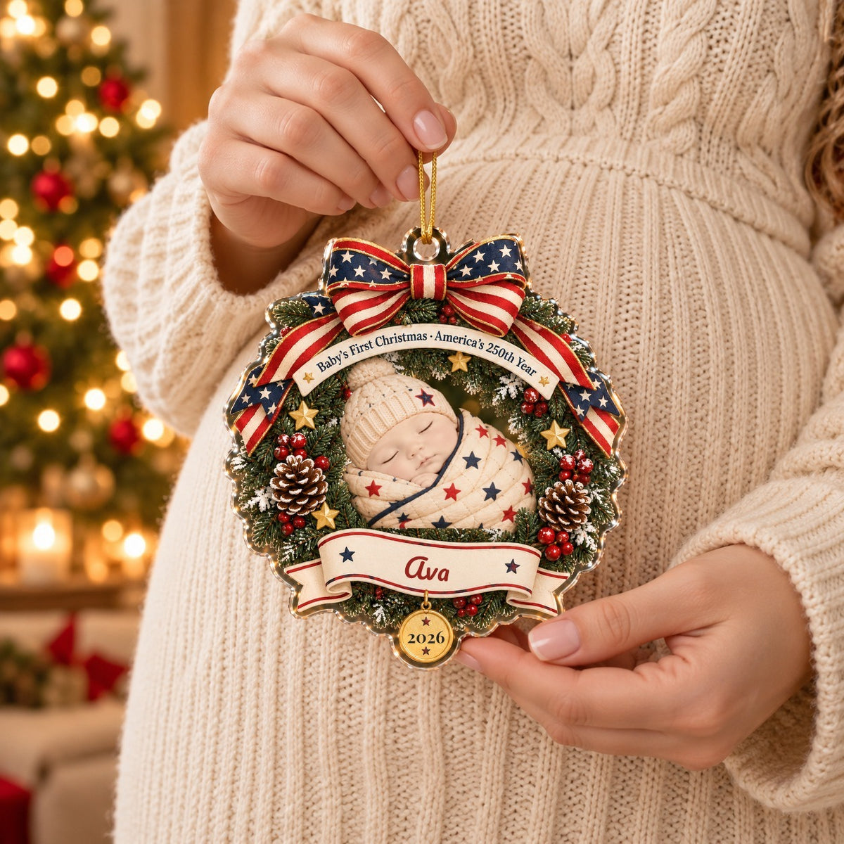 Wrapped in Love and Freedom Ornament