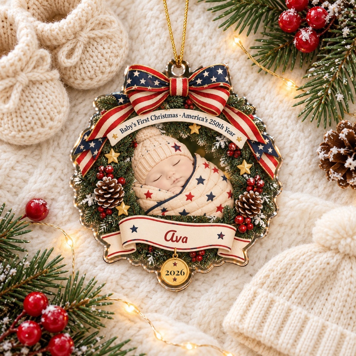 Wrapped in Love and Freedom Ornament